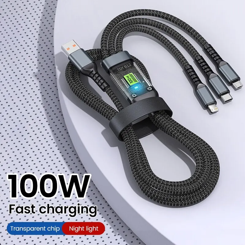 3 in 1 Ladekabel USB Typ C Datenkabel für Samsung Huawei Handy Schnellladekabel