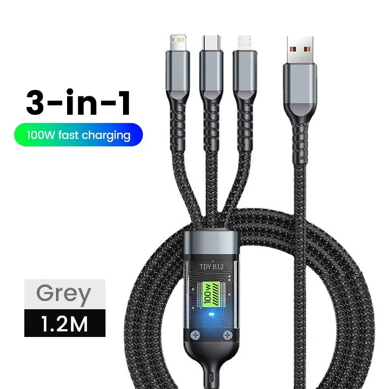 3 in 1 Ladekabel USB Typ C Datenkabel für Samsung Huawei Handy Schnellladekabel