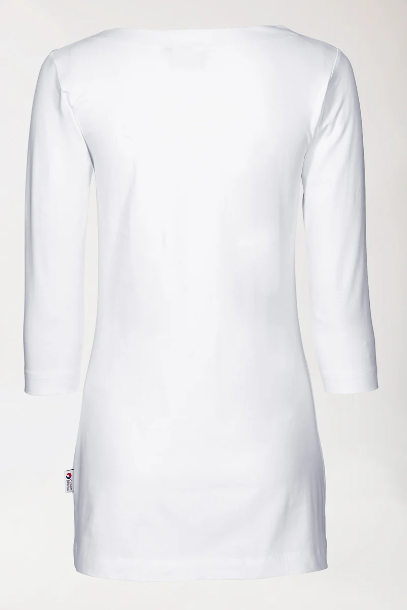 Longshirt Damen - 3/4 Arm weiß