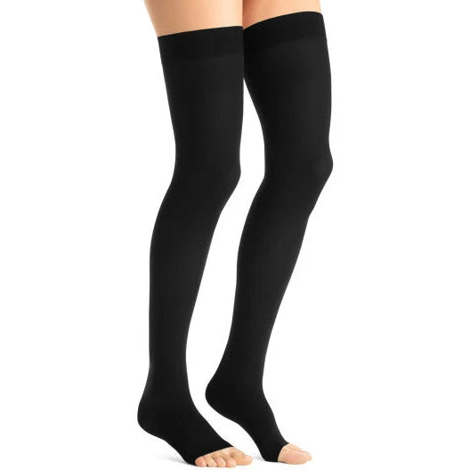 JOBST® Opaque Women's Thigh High 15-20 mmHg w/ Silicone Dot Top Band, Open Toe