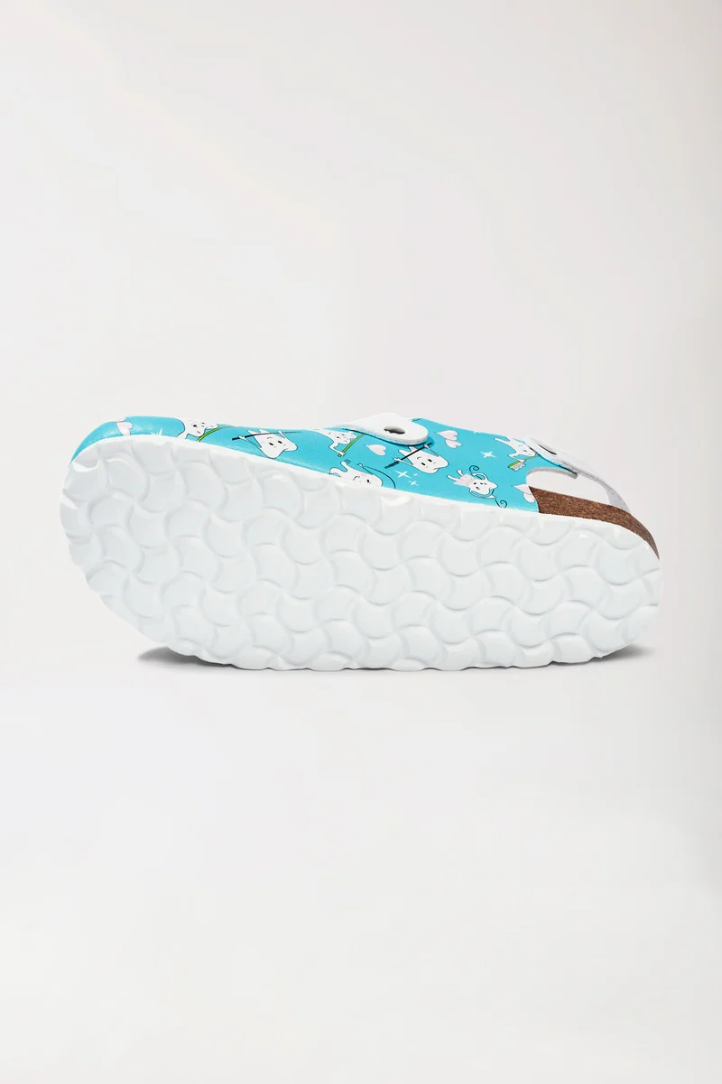 Damen Clog türkis/weiß