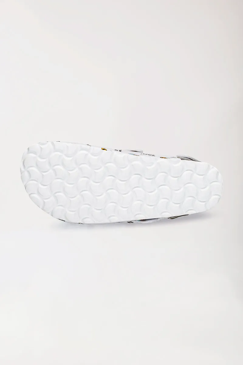 Unisex Clog weiß/gelb/schwarz