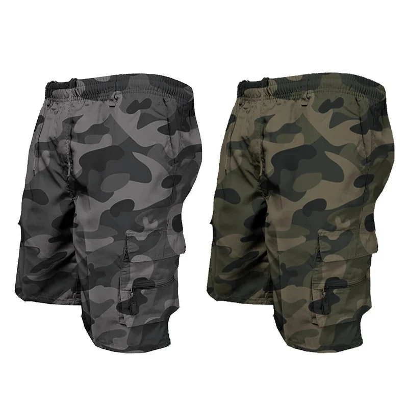 Herren knielange Shorts Bermuda Cargo Pants Vintage Casual Capri Kurze Hose