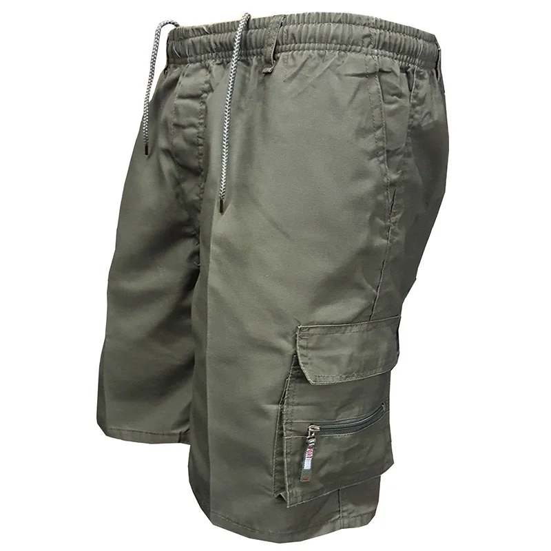 Herren knielange Shorts Bermuda Cargo Pants Vintage Casual Capri Kurze Hose