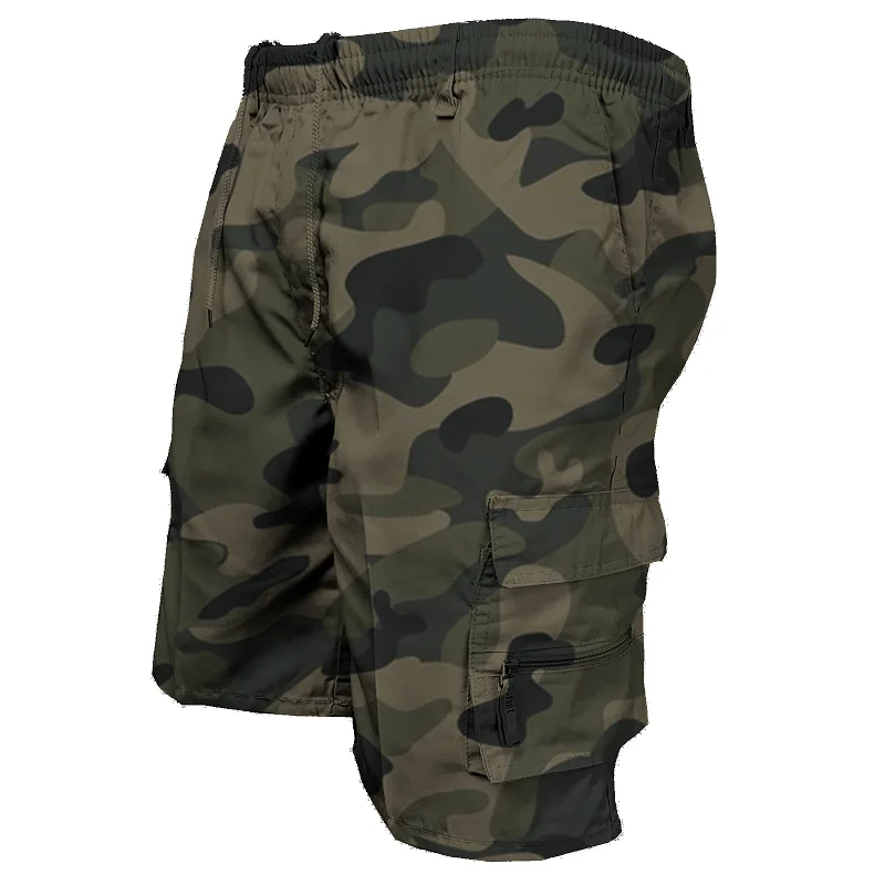 Herren knielange Shorts Bermuda Cargo Pants Vintage Casual Capri Kurze Hose