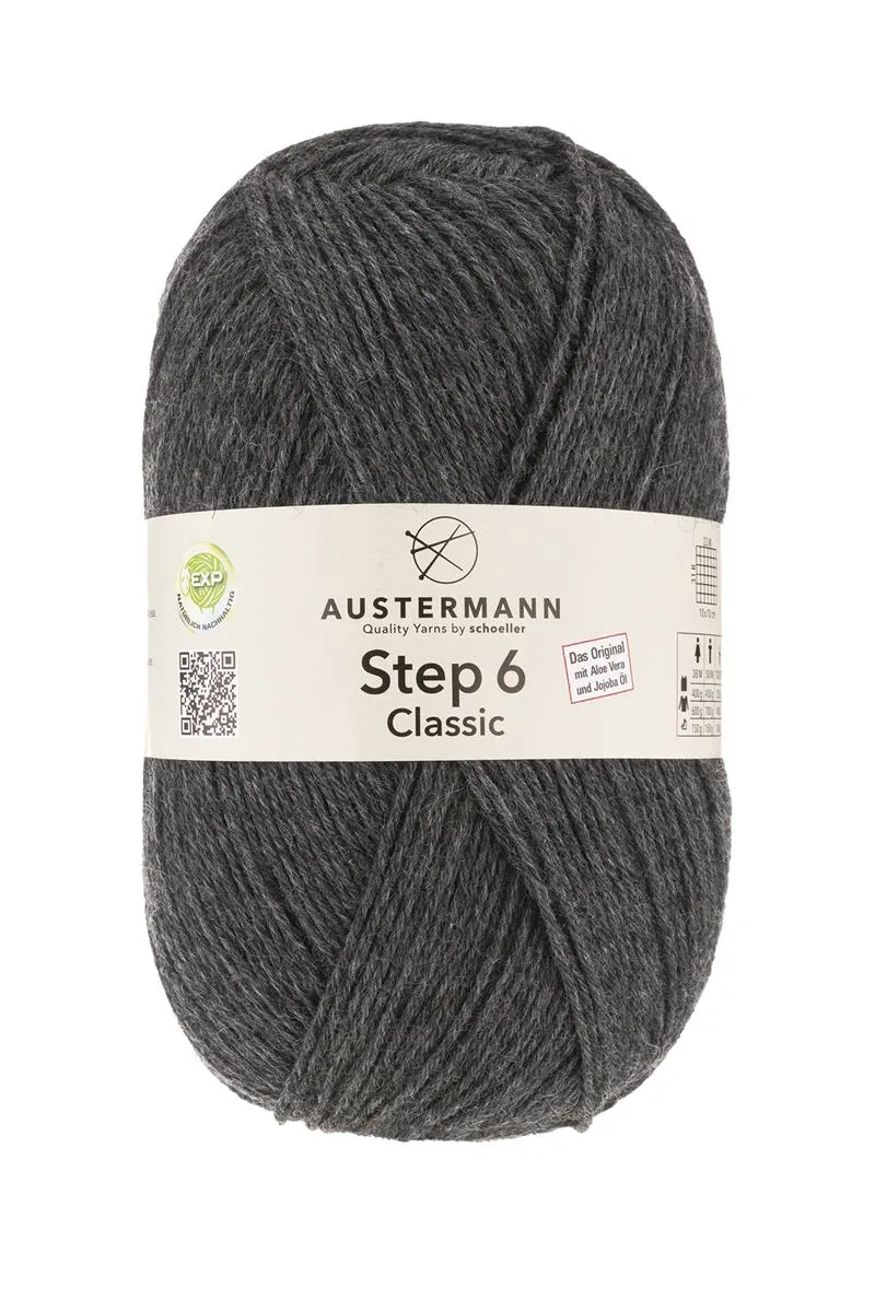 Step 6 Classic EXP | 6-fach Sockenwolle | Farbe: 6038 - ANTHRAZIT-MELIERT