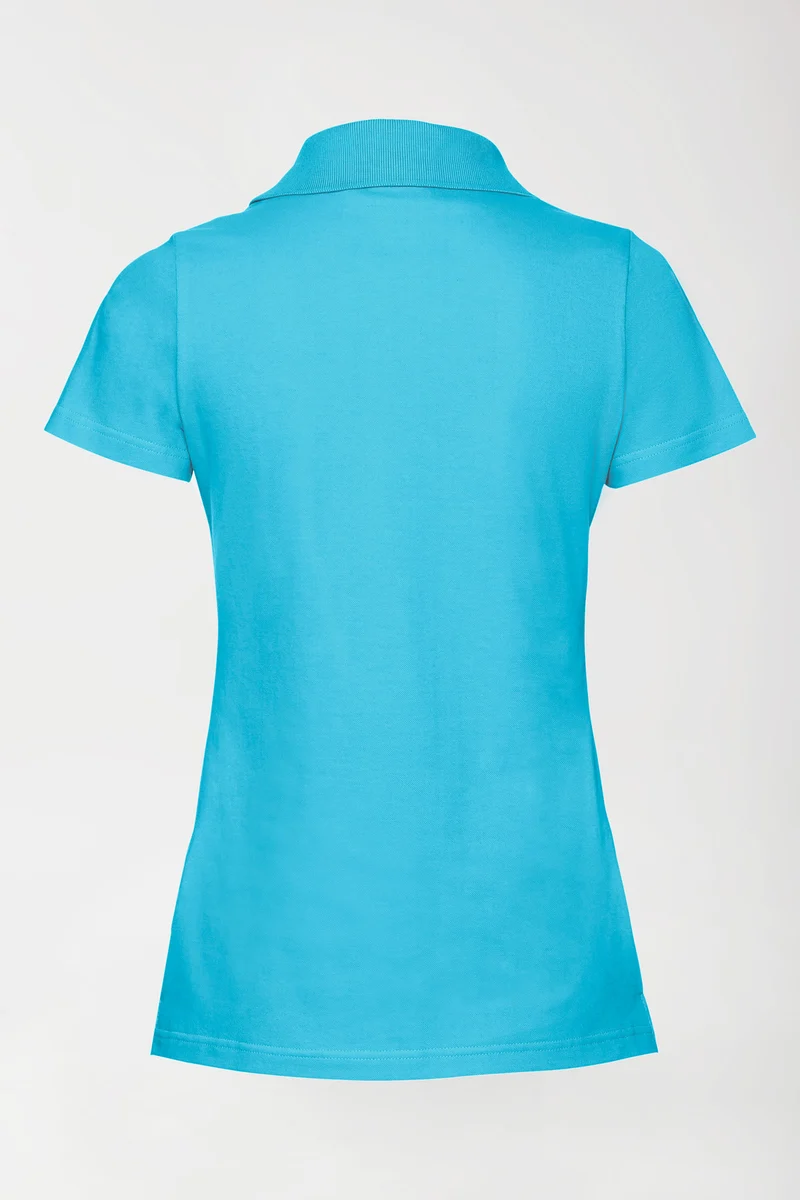 Stretch Shirt Damen - Polokragen türkis