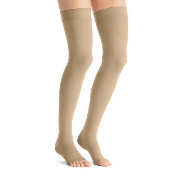 JOBST® Opaque Women's Thigh High 20-30 mmHg w/ Silicone Dot Top Band, Open Toe