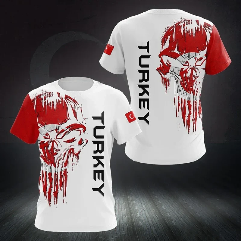 Herren Fashion Türkei Trikot T-Shirt Unisex Sommer Streetwear Fitness Shirt
