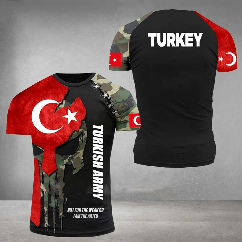 Herren Fashion Türkei Trikot T-Shirt Unisex Sommer Streetwear Fitness Shirt