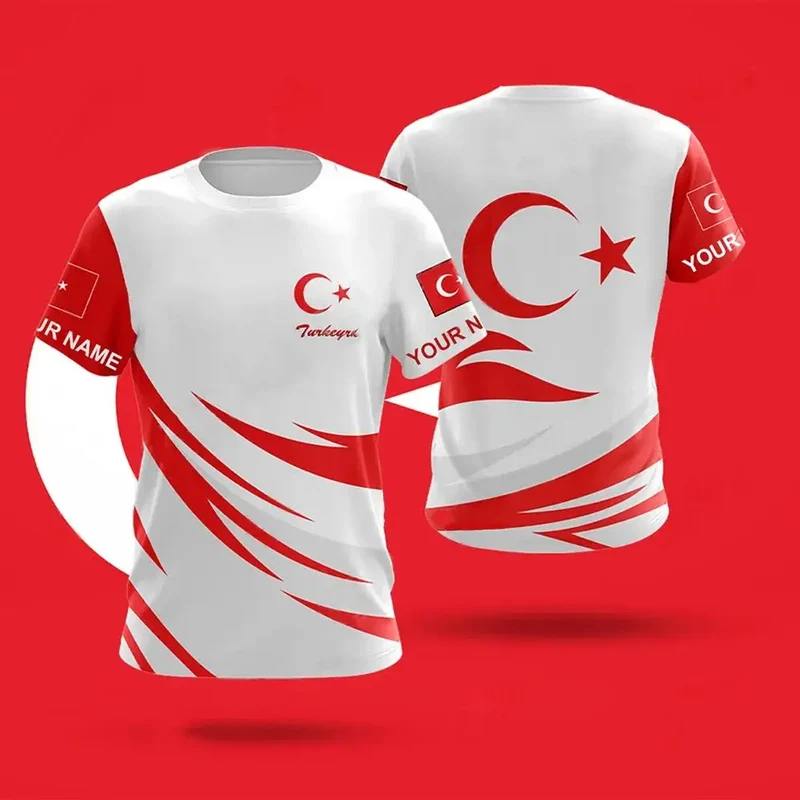Herren Fashion Türkei Trikot T-Shirt Unisex Sommer Streetwear Fitness Shirt