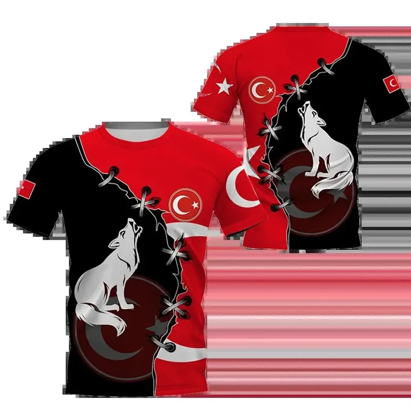 Herren Fashion Türkei Trikot T-Shirt Unisex Sommer Streetwear Fitness Shirt