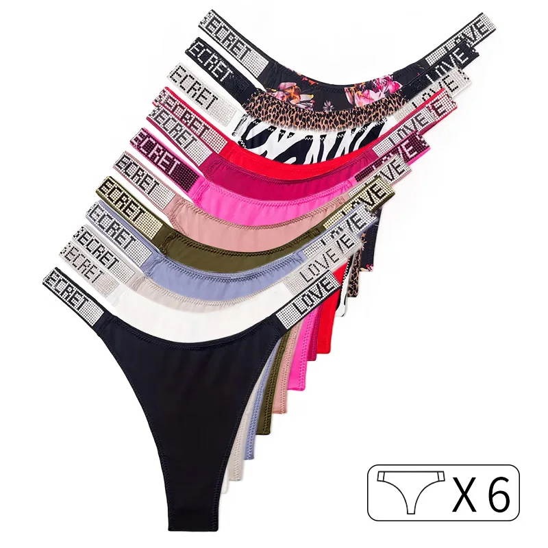 6Stk Damen Tanga String Höschen Sexy Schlüpfer Slip Dessous Unterwäsche Panties