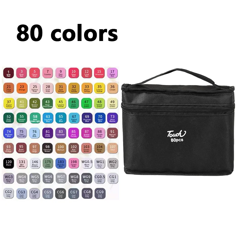 24-80 Farben Kunst Stifte Acrylstifte Permanent Marker Filzstifte Buntstifte