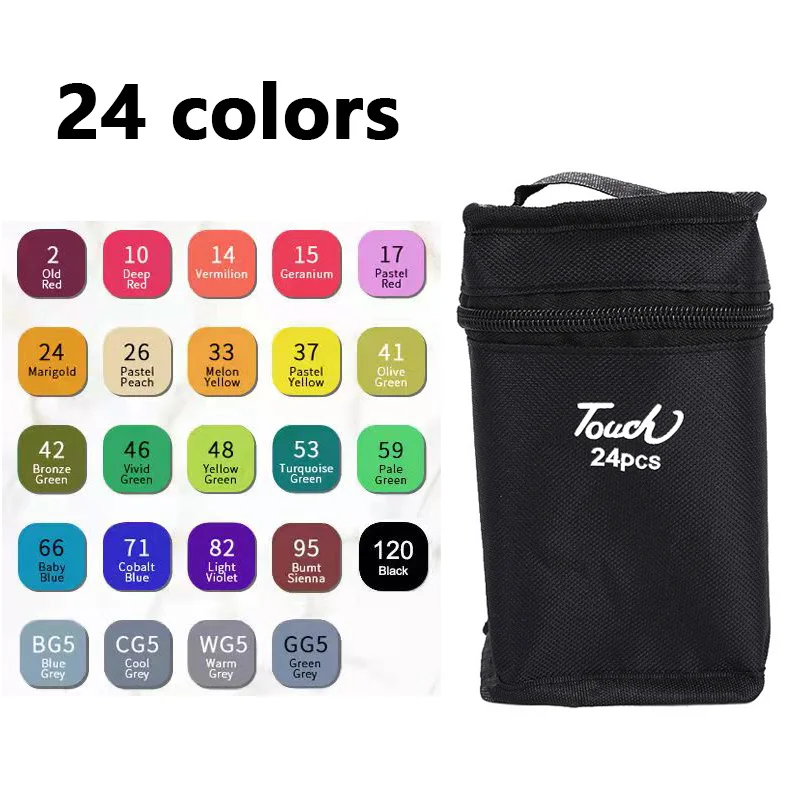24-80 Farben Kunst Stifte Acrylstifte Permanent Marker Filzstifte Buntstifte