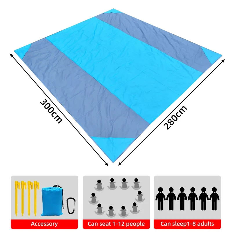 Picknickdecke Strandmatte Stranddecke Campingmatte Matte Decke Strandlaken