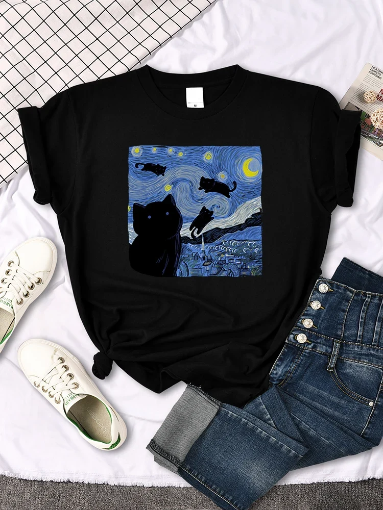 Damen Sommer Top Mona Lisa T-Shirt Rundhals Streetwear lockeres Damentop Mädchen