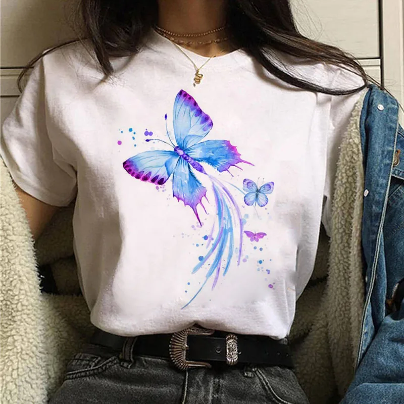 Damen Sommer Top Fahrrad T-Shirt Rundhals Streetwear lockeres Damentop Mädchen