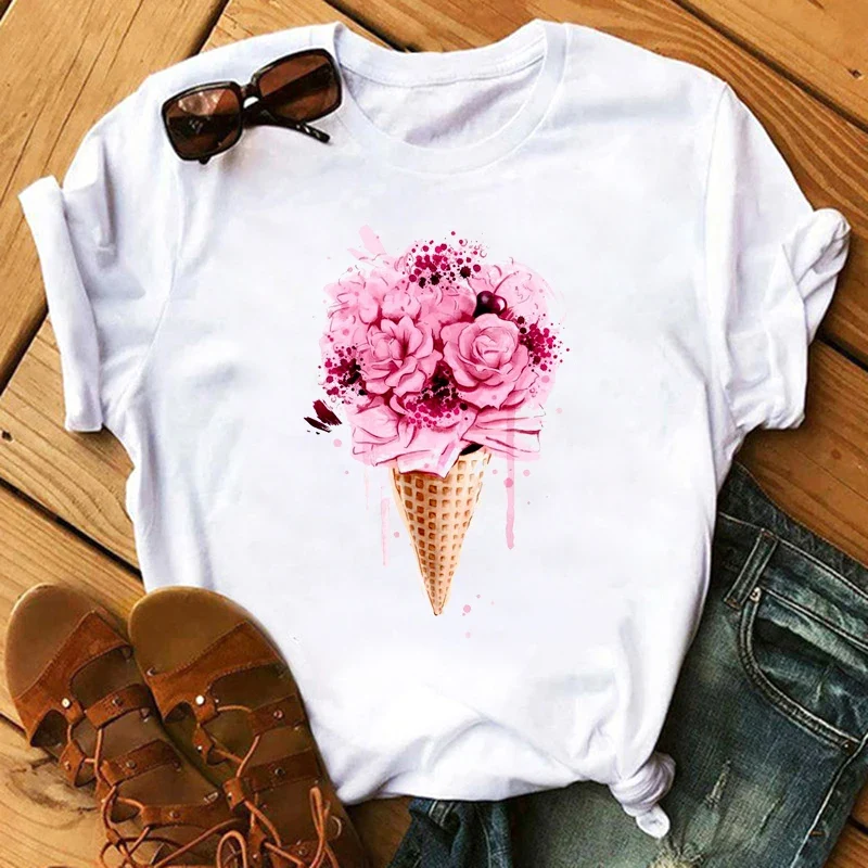 Damen Sommer Top Fahrrad T-Shirt Rundhals Streetwear lockeres Damentop Mädchen