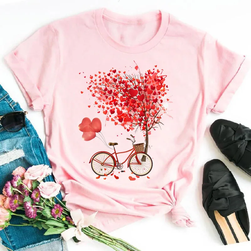 Damen Sommer Top Fahrrad T-Shirt Rundhals Streetwear lockeres Damentop Mädchen