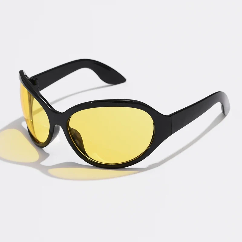 Luxus Sonnenbrille Damen Brille übergroße futuristische Gläser UV400-Schutz