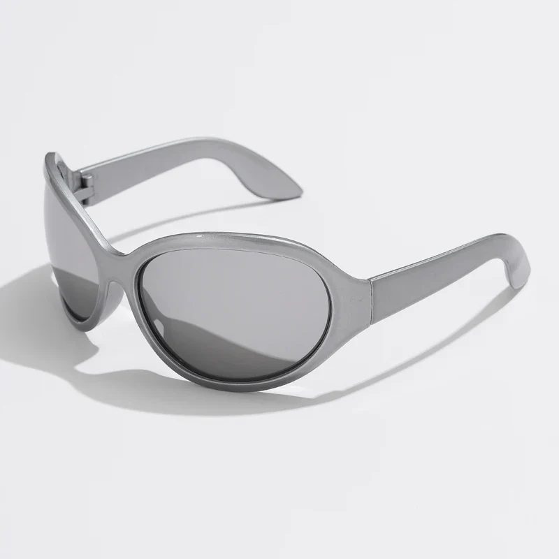 Luxus Sonnenbrille Damen Brille übergroße futuristische Gläser UV400-Schutz
