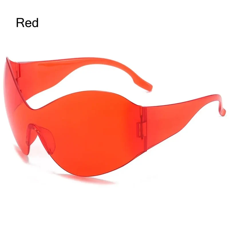 Luxus Sonnenbrille Damen Brille übergroße futuristische Gläser UV400-Schutz