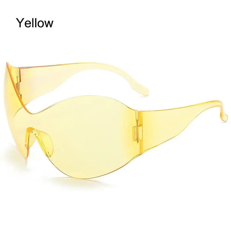 Luxus Sonnenbrille Damen Brille übergroße futuristische Gläser UV400-Schutz