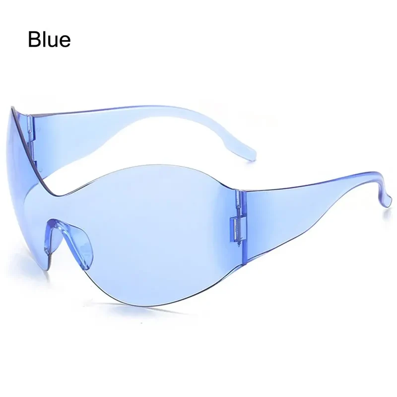 Luxus Sonnenbrille Damen Brille übergroße futuristische Gläser UV400-Schutz