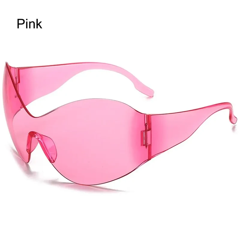 Luxus Sonnenbrille Damen Brille übergroße futuristische Gläser UV400-Schutz
