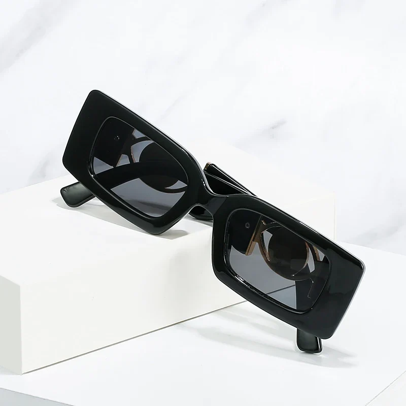 Luxus Sonnenbrille Damen Herren Brille Rechteck Gläser Pilotenbrille UV400