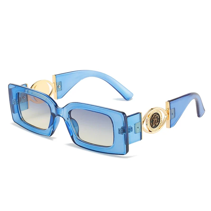 Luxus Sonnenbrille Damen Herren Brille Rechteck Gläser Pilotenbrille UV400