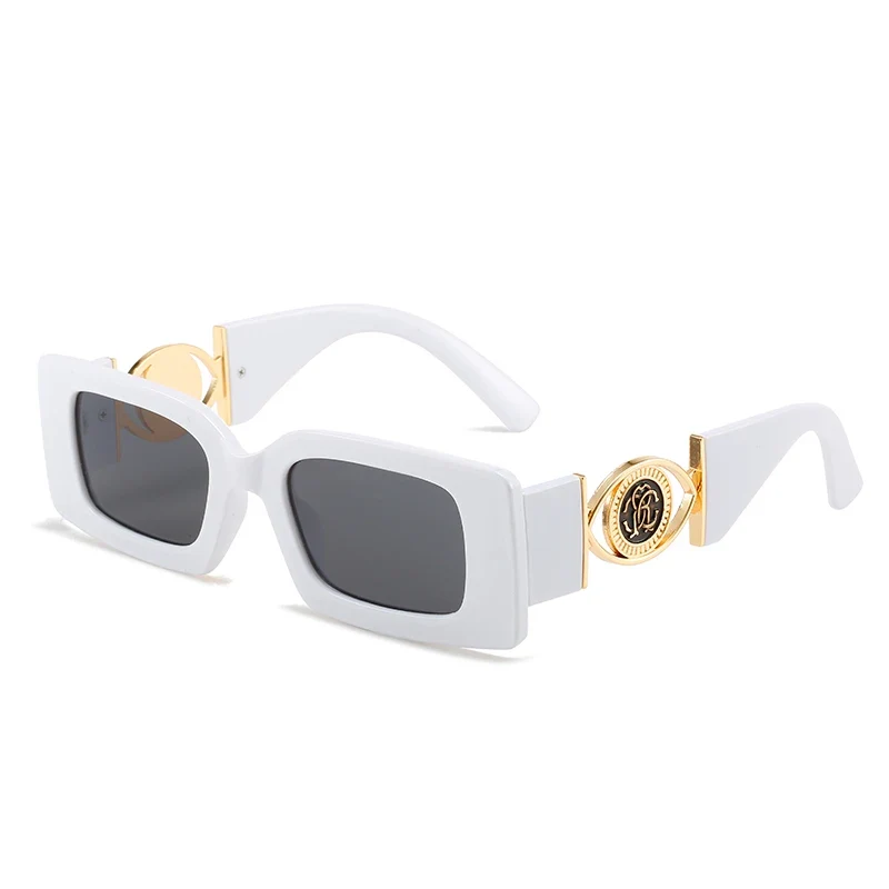 Luxus Sonnenbrille Damen Herren Brille Rechteck Gläser Pilotenbrille UV400