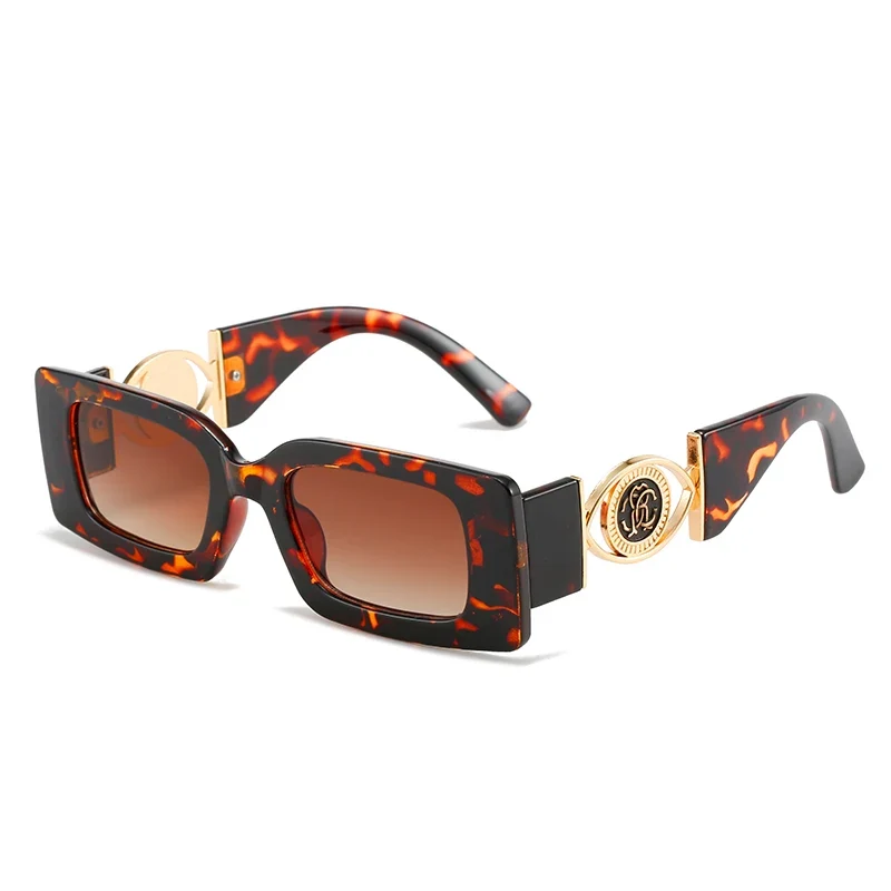 Luxus Sonnenbrille Damen Herren Brille Rechteck Gläser Pilotenbrille UV400