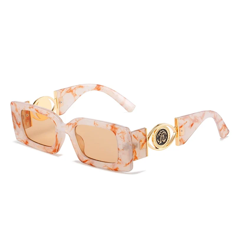 Luxus Sonnenbrille Damen Herren Brille Rechteck Gläser Pilotenbrille UV400