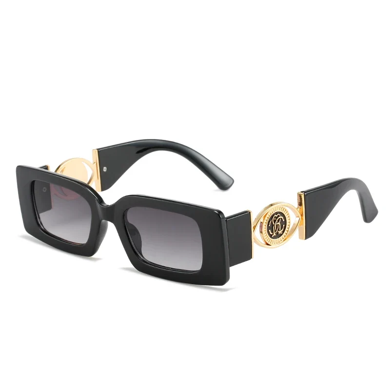 Luxus Sonnenbrille Damen Herren Brille Rechteck Gläser Pilotenbrille UV400