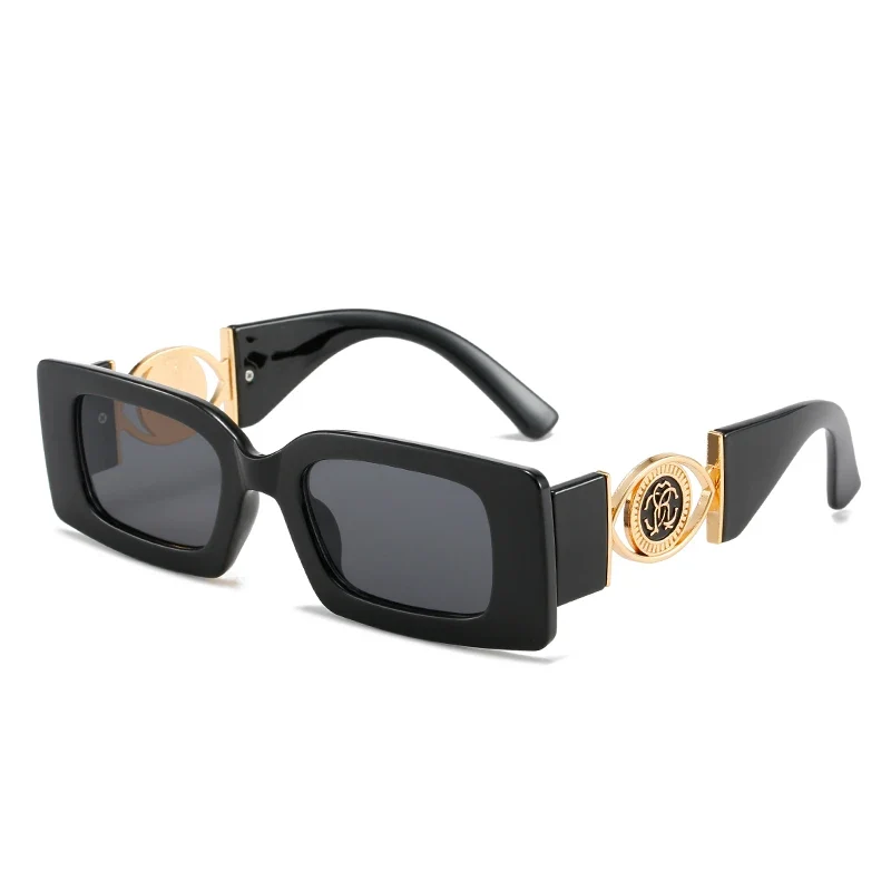 Luxus Sonnenbrille Damen Herren Brille Rechteck Gläser Pilotenbrille UV400