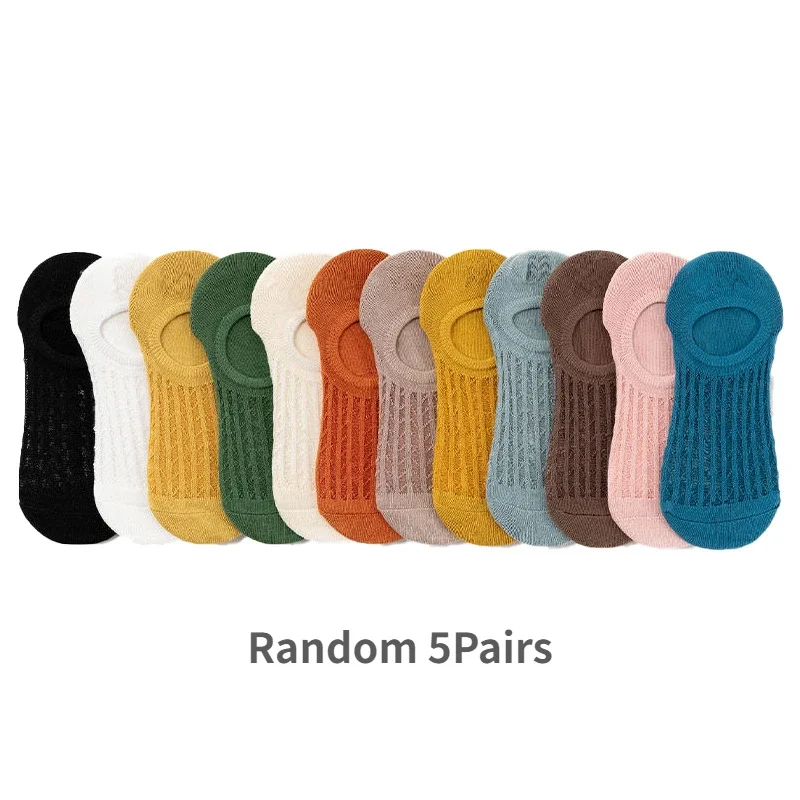 5 Paar Sneakers Socken Damen Sport Freizeit Kurzsocken Rutschfeste Füßlinge
