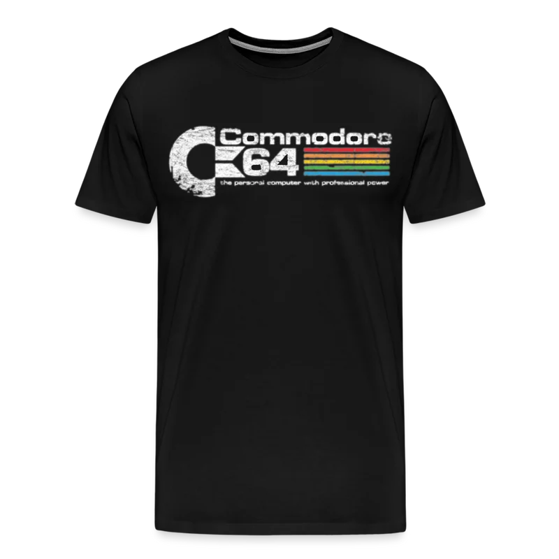 Fashion Herren Gaming Top Commodore T-Shirt Retro Streetwear 100 % Baumwolle