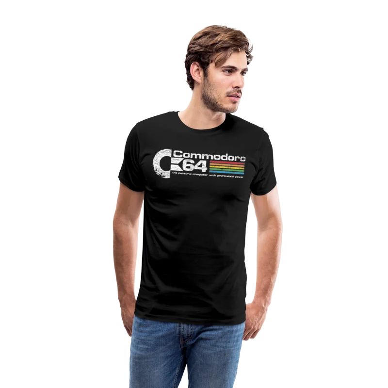 Fashion Herren Gaming Top Commodore T-Shirt Retro Streetwear 100 % Baumwolle