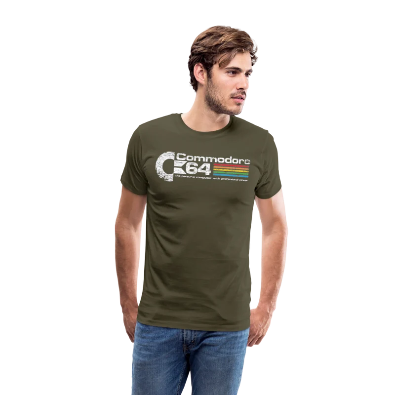 Fashion Herren Gaming Top Commodore T-Shirt Retro Streetwear 100 % Baumwolle