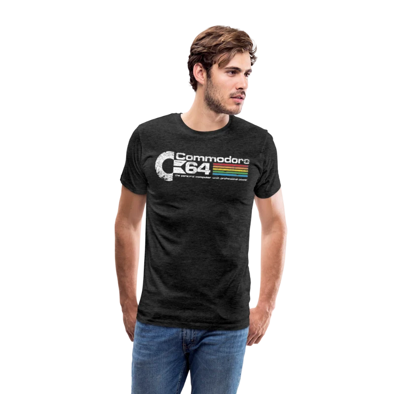 Fashion Herren Gaming Top Commodore T-Shirt Retro Streetwear 100 % Baumwolle