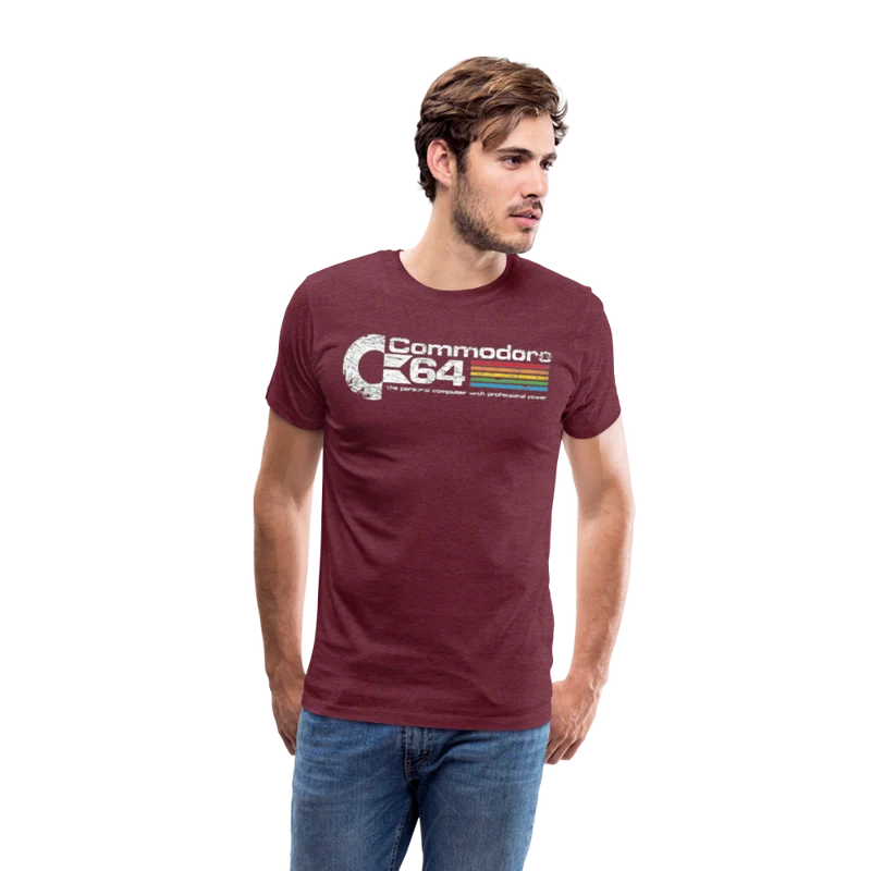 Fashion Herren Gaming Top Commodore T-Shirt Retro Streetwear 100 % Baumwolle