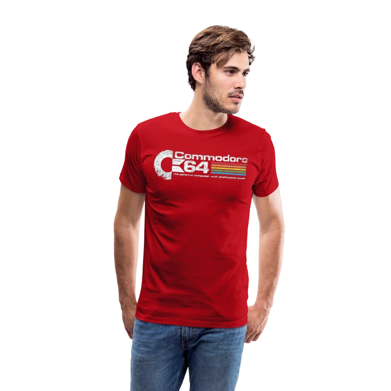 Fashion Herren Gaming Top Commodore T-Shirt Retro Streetwear 100 % Baumwolle