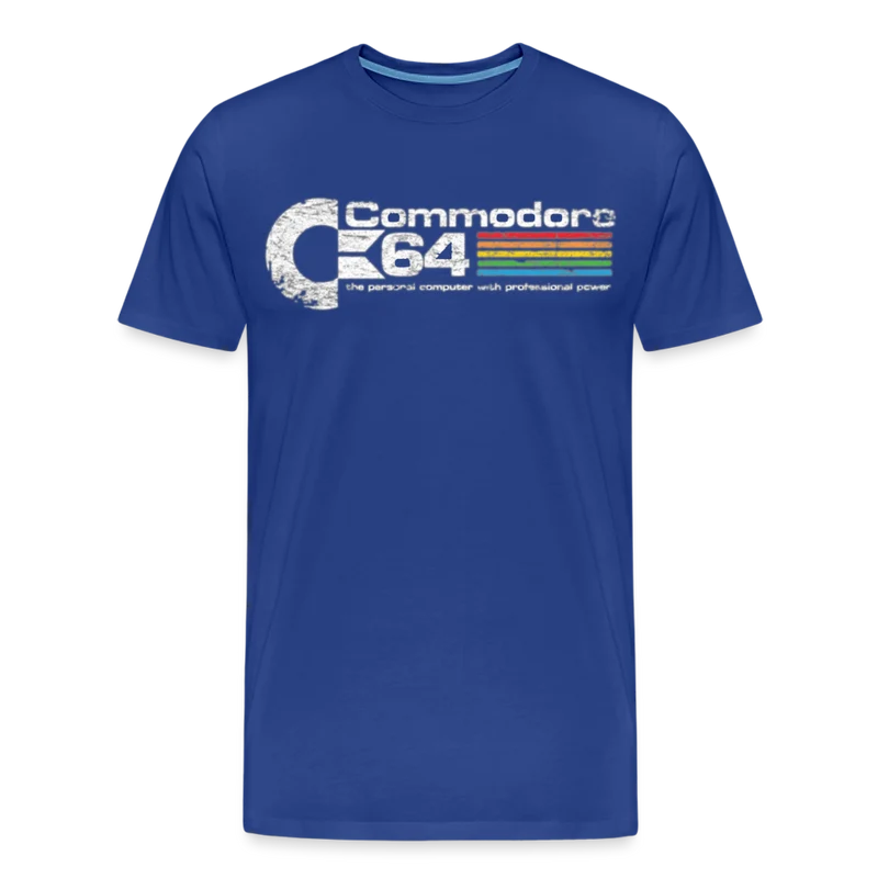 Fashion Herren Gaming Top Commodore T-Shirt Retro Streetwear 100 % Baumwolle