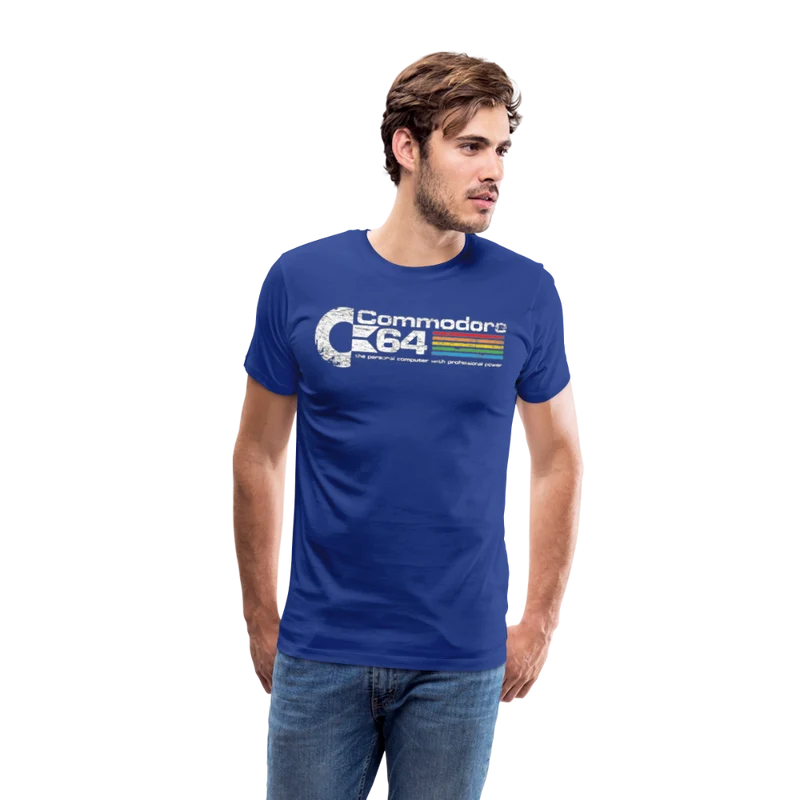 Fashion Herren Gaming Top Commodore T-Shirt Retro Streetwear 100 % Baumwolle