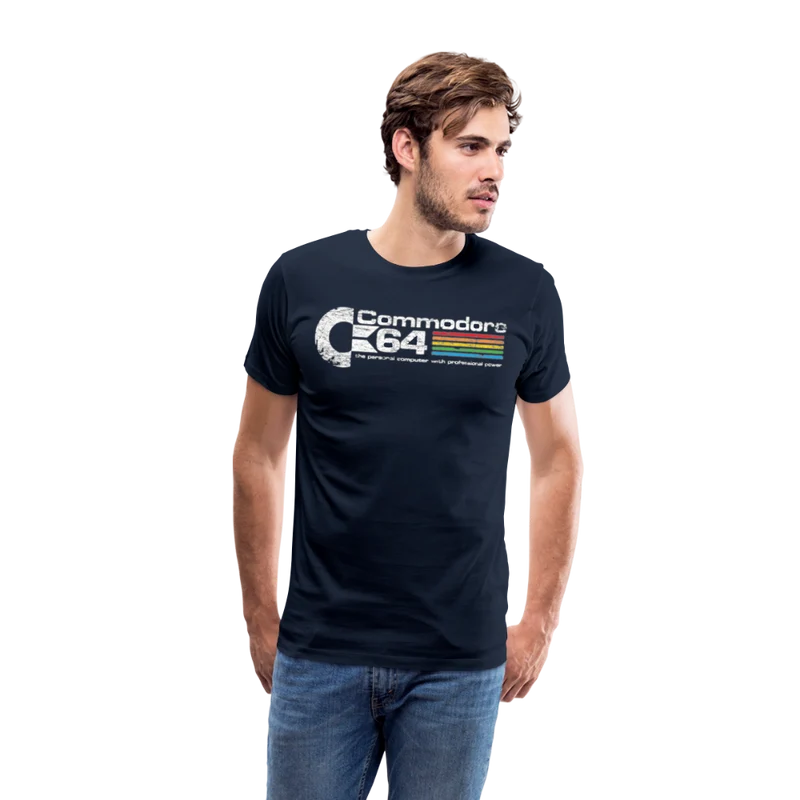 Fashion Herren Gaming Top Commodore T-Shirt Retro Streetwear 100 % Baumwolle