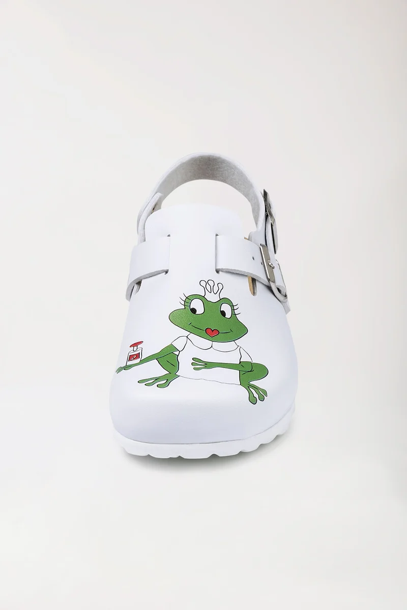 Damen Clog - Motivdruck - weiß