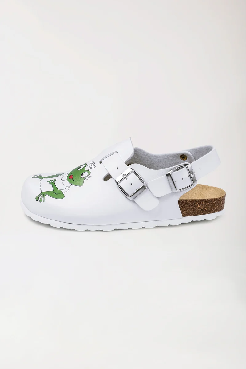 Damen Clog - Motivdruck - weiß