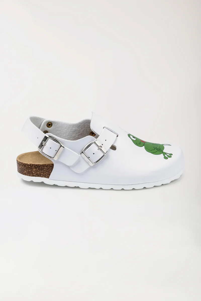 Damen Clog - Motivdruck - weiß